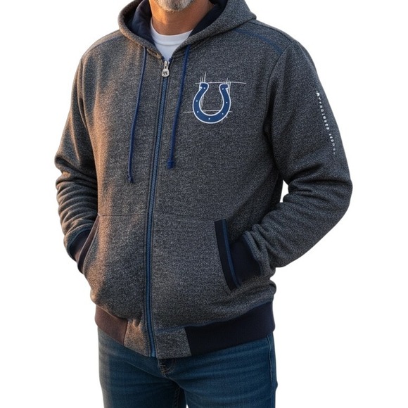Indianapolis Colts Full Zip Hoodie Sweatshirt NFL Pro Line Mens XL Extra Large - Picture 1 of 10